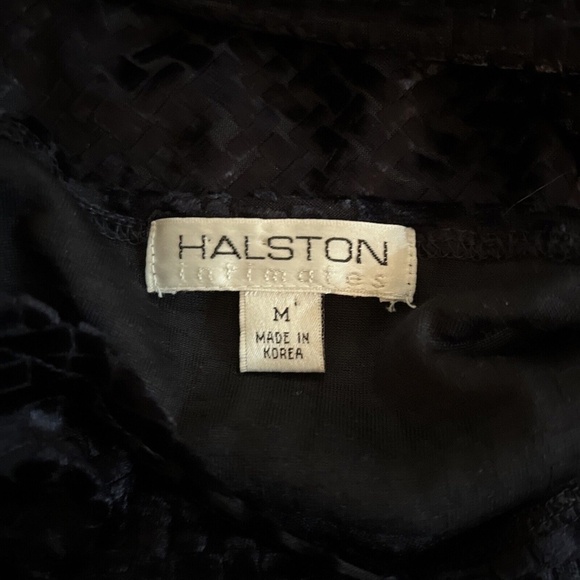 Vintage Halston Intimates Long Sleeve Velvet Mesh Dress Womens M - Picture 10 of 10